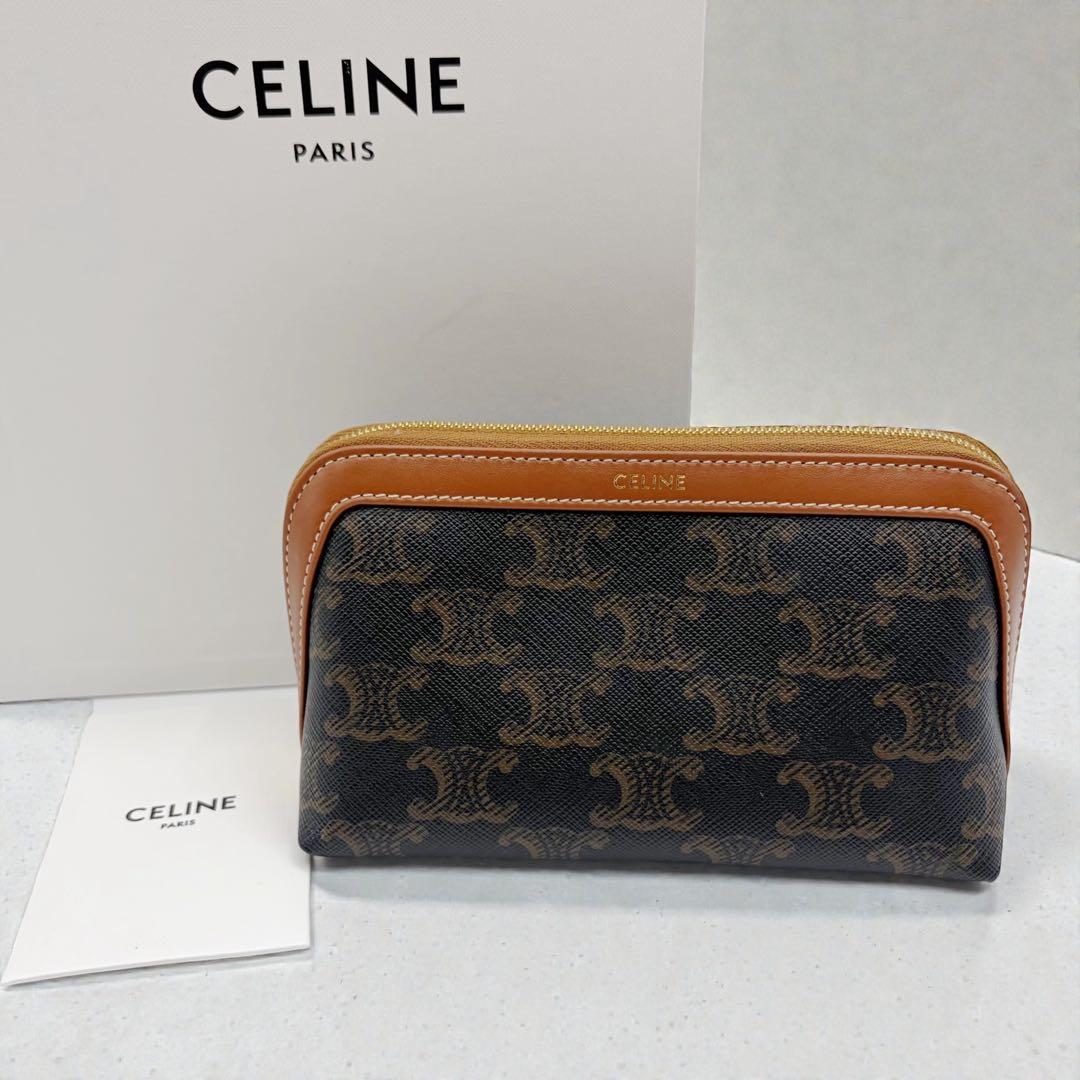 ⭐️ほぼ未使用⭐️ セリーヌ スモール コスメティックポーチ トリオンフ