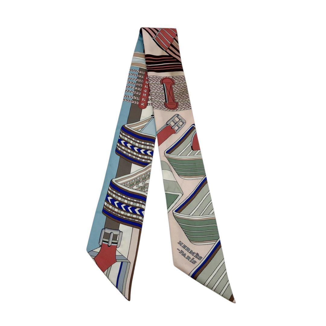 良品✨ エルメス ジグザグのサングル ツイリースカーフ マルチカラー