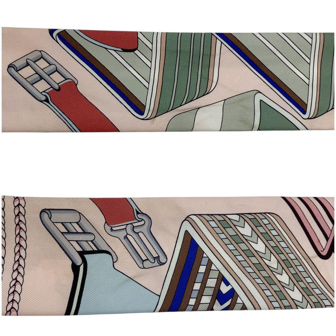 良品✨ エルメス ジグザグのサングル ツイリースカーフ マルチカラー 8