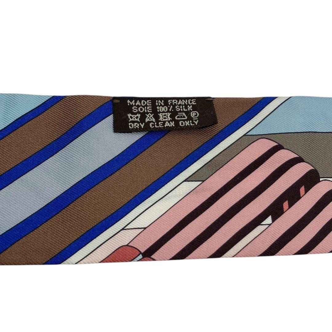 良品✨ エルメス ジグザグのサングル ツイリースカーフ マルチカラー 9