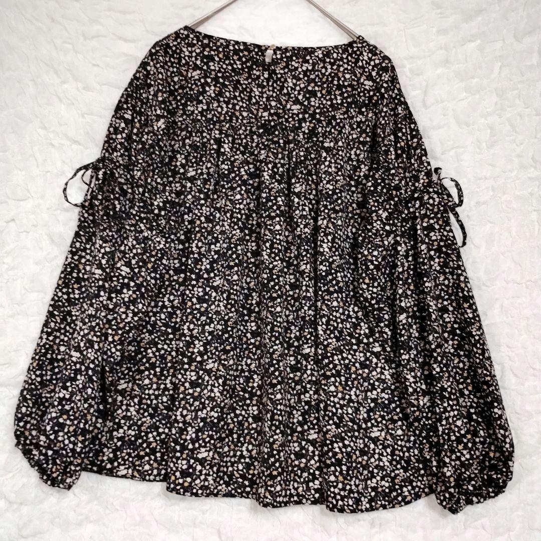 COHINAコヒナ 総花柄 長袖ブラウス Fサイズ 軽やか リボン パフスリーブ 6