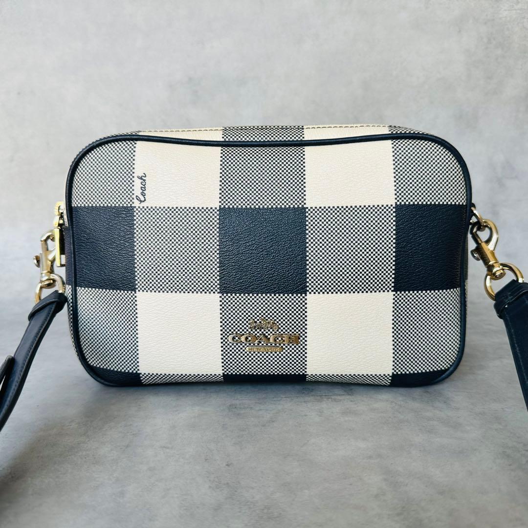 COACH Gingham Check Double Zip Shoulder 2