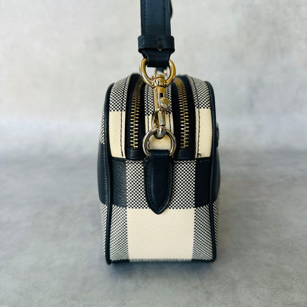 COACH Gingham Check Double Zip Shoulder 4