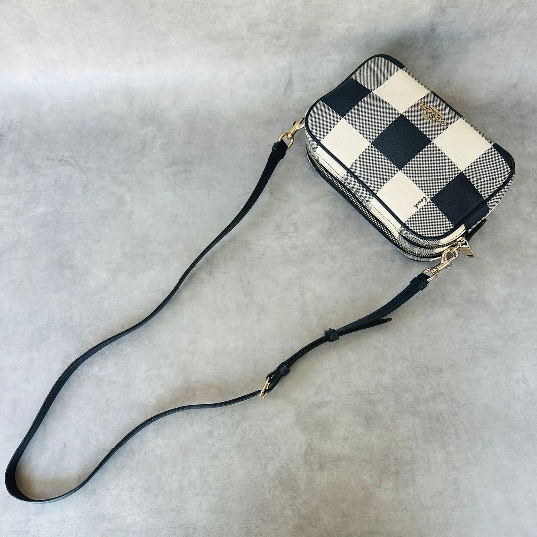 COACH Gingham Check Double Zip Shoulder 6