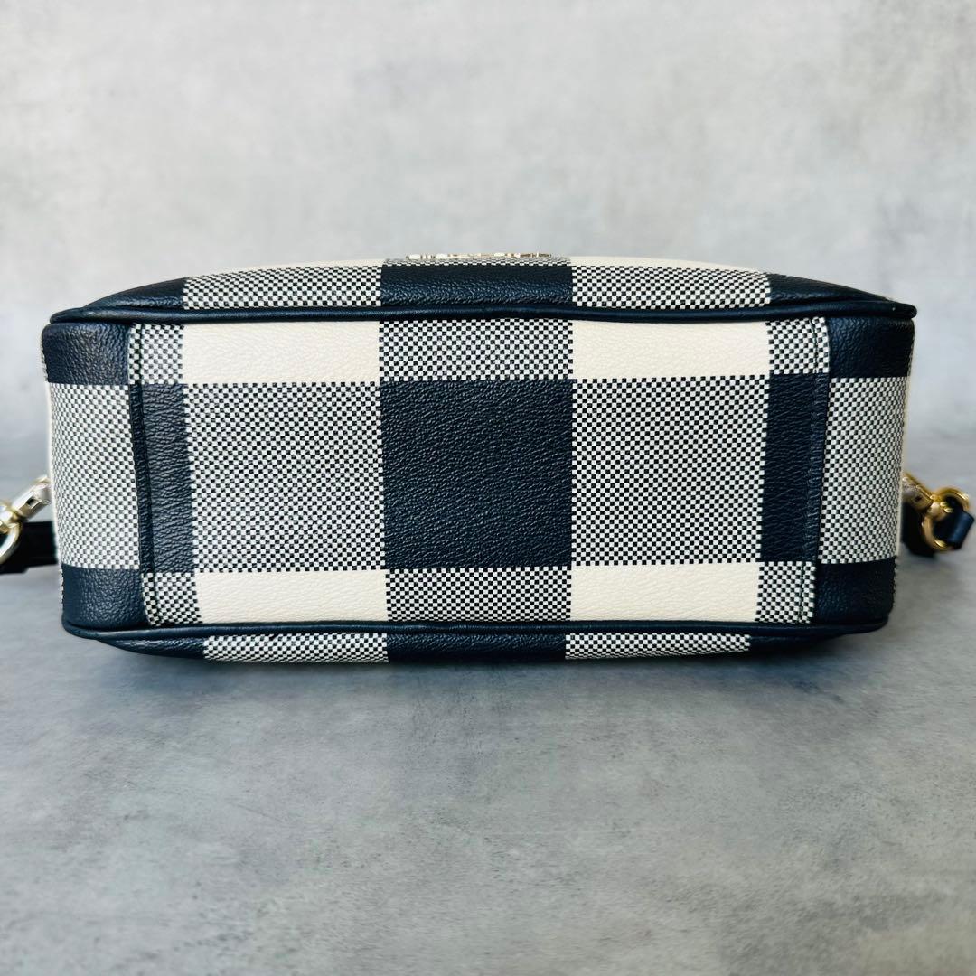COACH Gingham Check Double Zip Shoulder 8