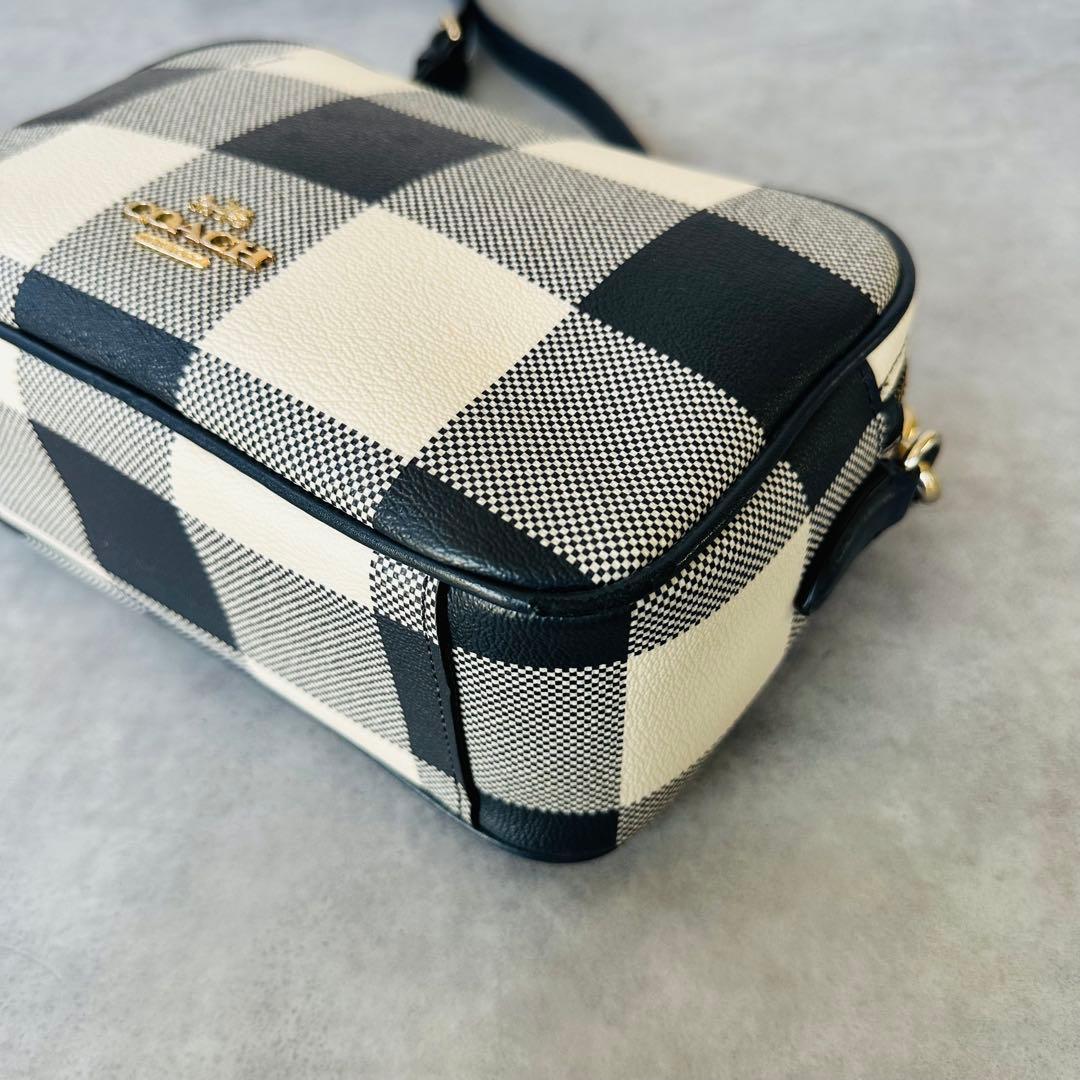 COACH Gingham Check Double Zip Shoulder 10