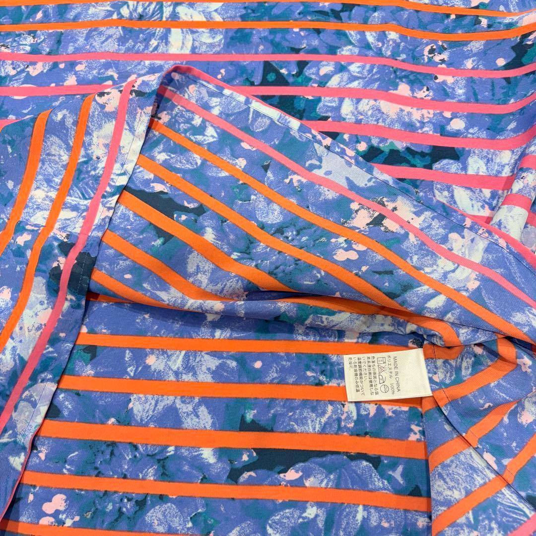 .バナナリパブリック 総柄 半袖ブラウス ボーダー　青 S トップス　上品 8