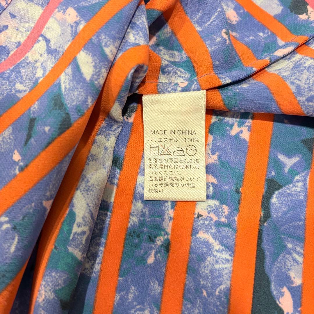 .バナナリパブリック 総柄 半袖ブラウス ボーダー　青 S トップス　上品 9