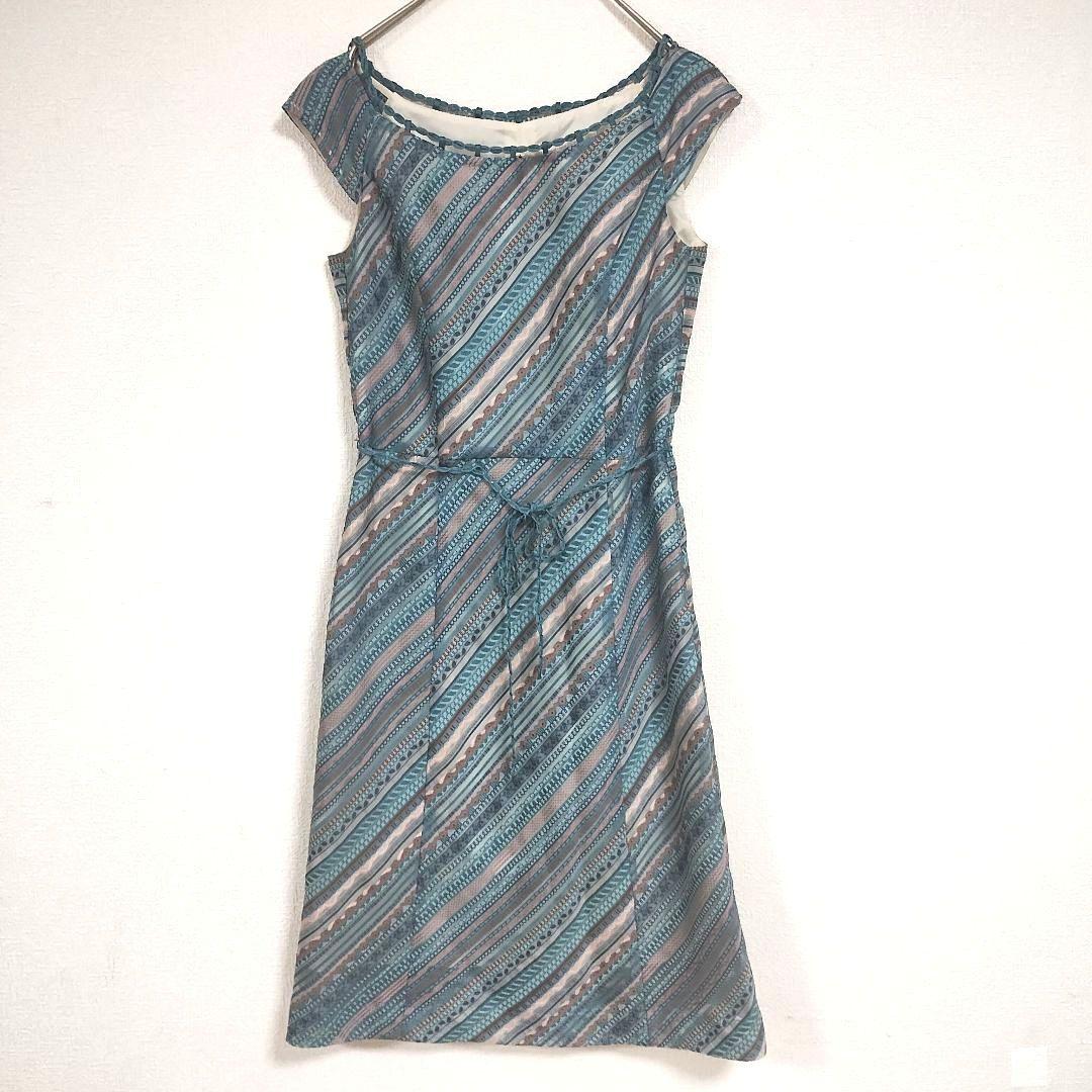 piece monte ピエスモンテ ノースリーブ ストライプ ワンピース38