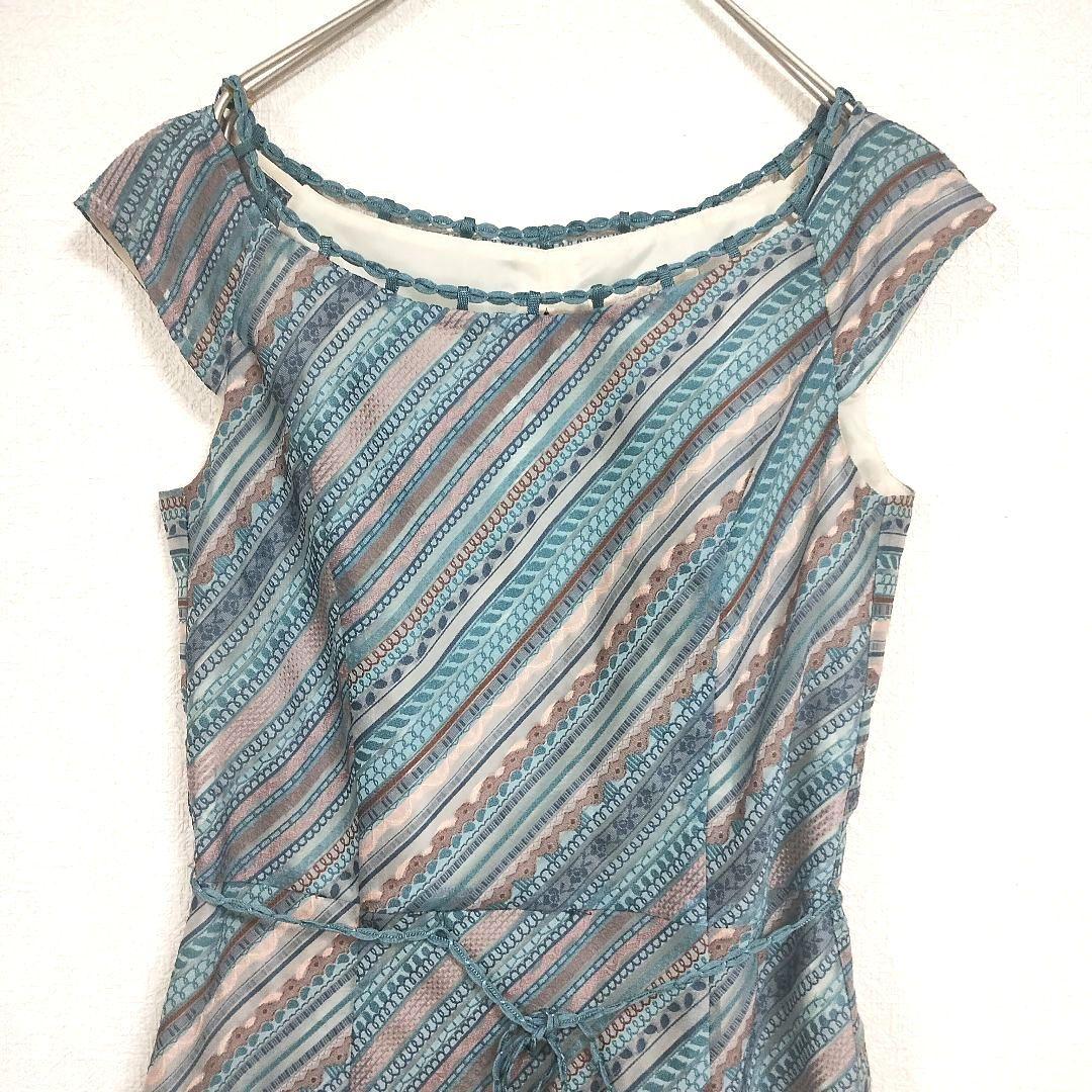 piece monte ピエスモンテ ノースリーブ ストライプ ワンピース38 2