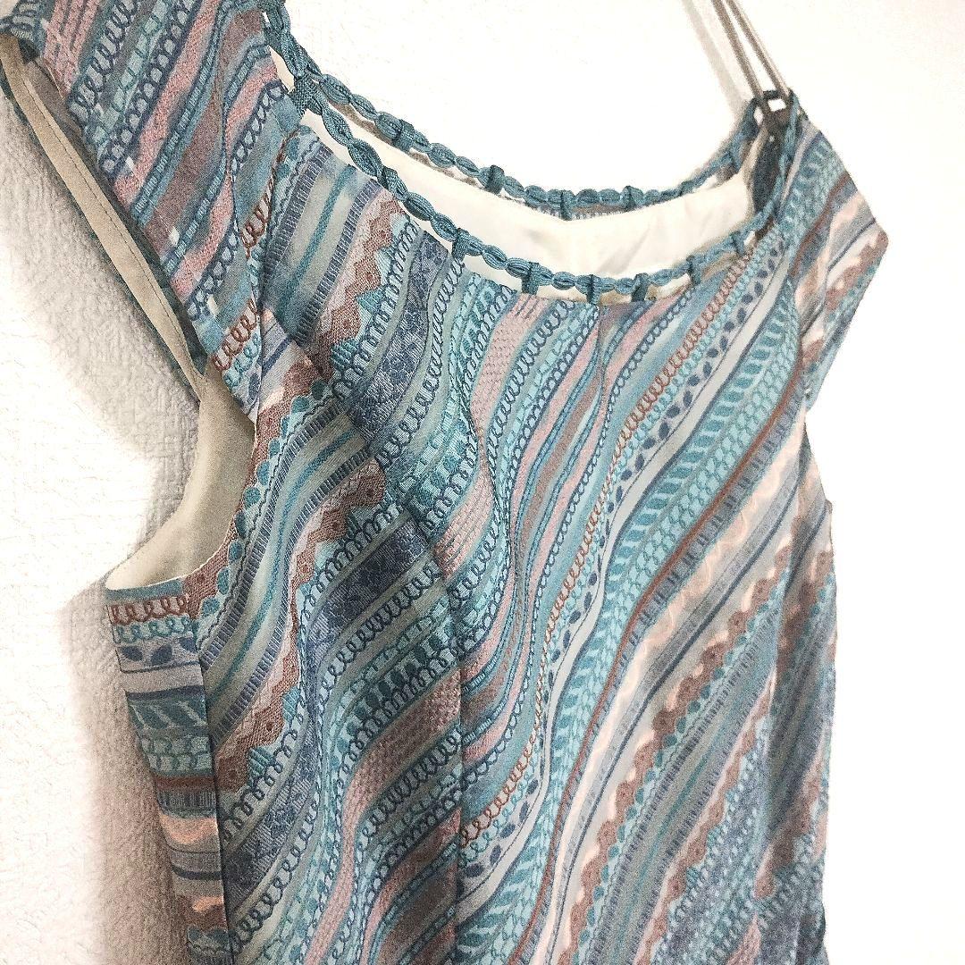 piece monte ピエスモンテ ノースリーブ ストライプ ワンピース38 5