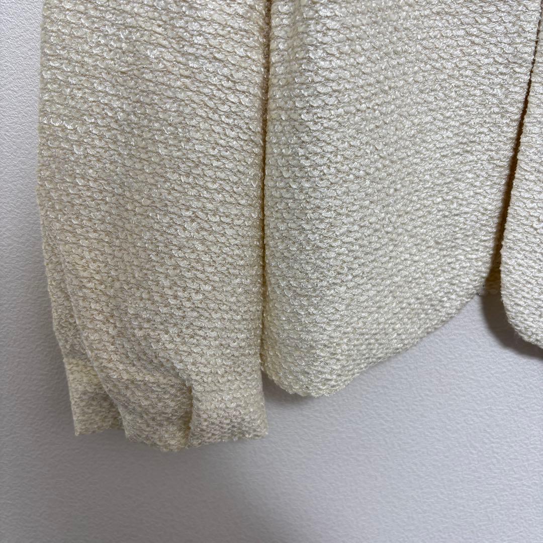 PASSIONE ノーカラーレースジャケット M 38 アイボリー日本製d681 6