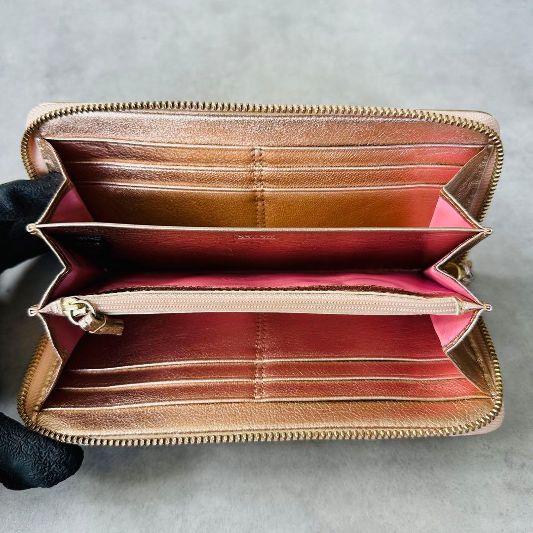 COACH シグネチャー ホースキャリッジ　ラウンドジップ長財布 9