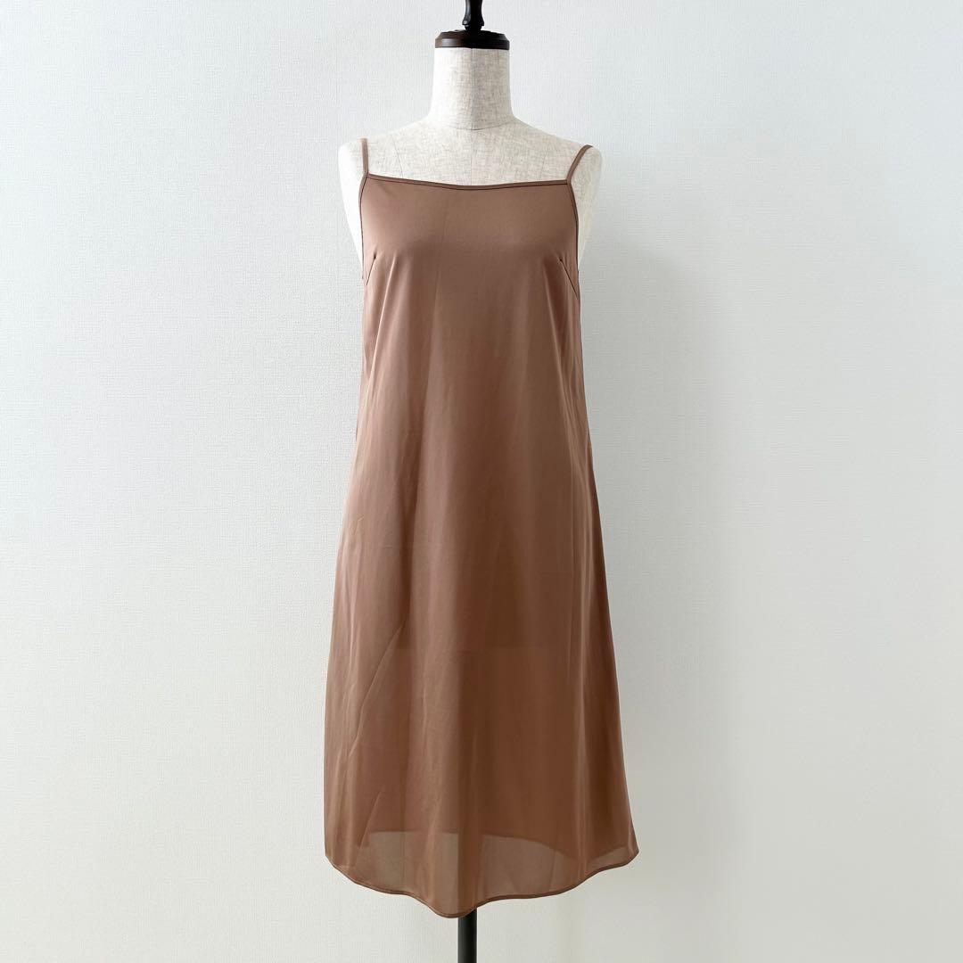 美品✨ルルウィルビー　デシンドットスタンドワンピース　ベージュ　2 8