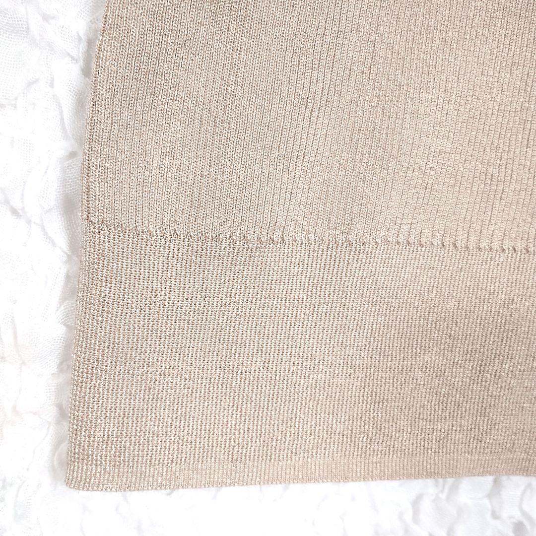 グリーンレーベル ベージュ Vネック ニット 半袖 トップス S 3