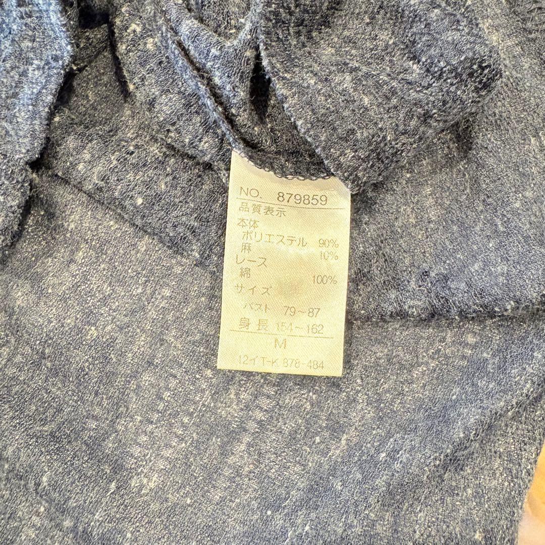 .カーディガン　Vネック　長袖　花柄　レース　黒 ブラック　おしゃれ 7