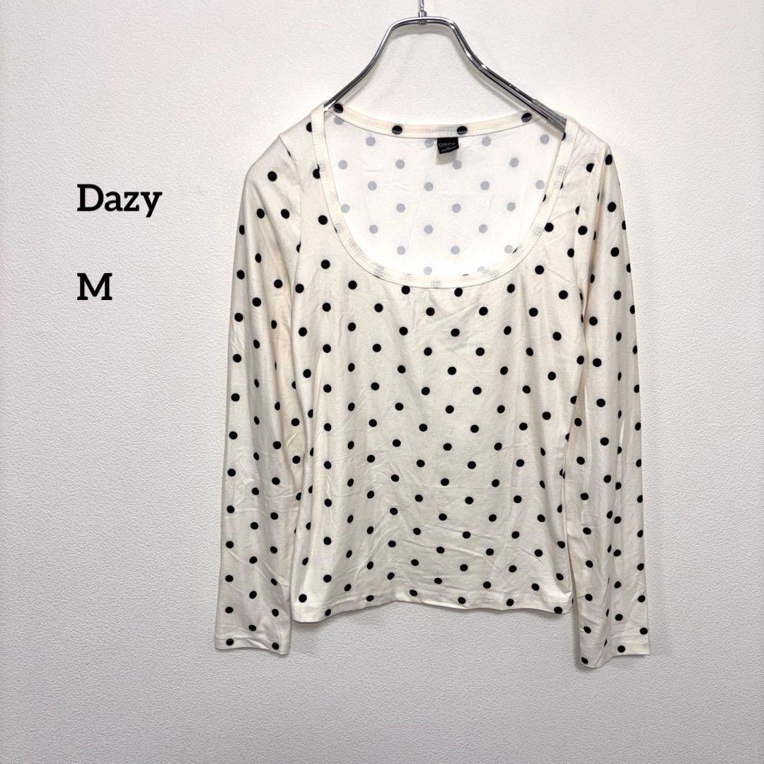 Dazy ドット柄 長袖シャツ MサイズロンT生地やわらかめd767