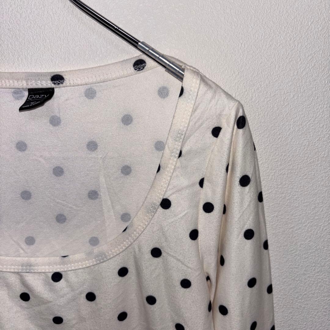 Dazy ドット柄 長袖シャツ MサイズロンT生地やわらかめd767 7