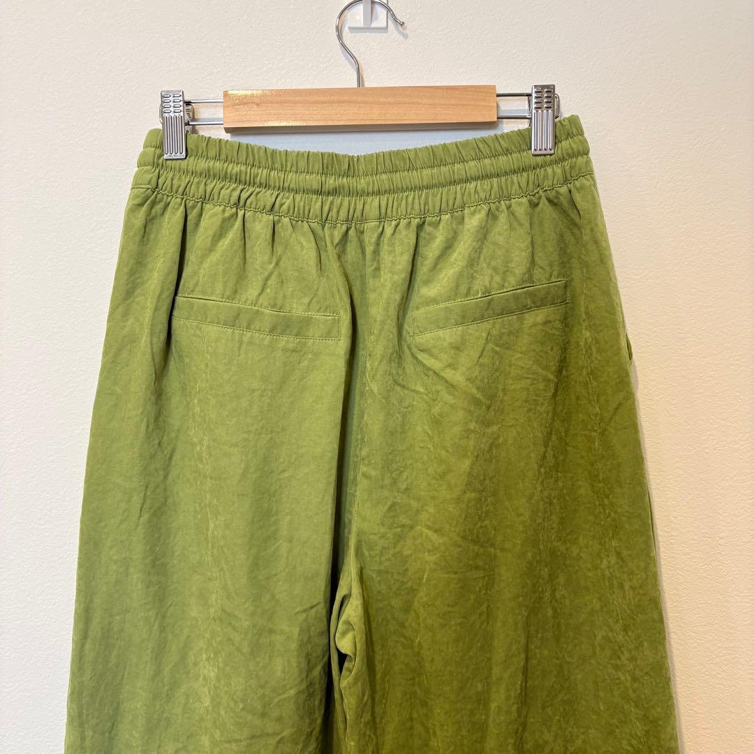 リエディ ワイドパンツ イージー ウエストゴム 緑 グリーン　M ガウチョ 6