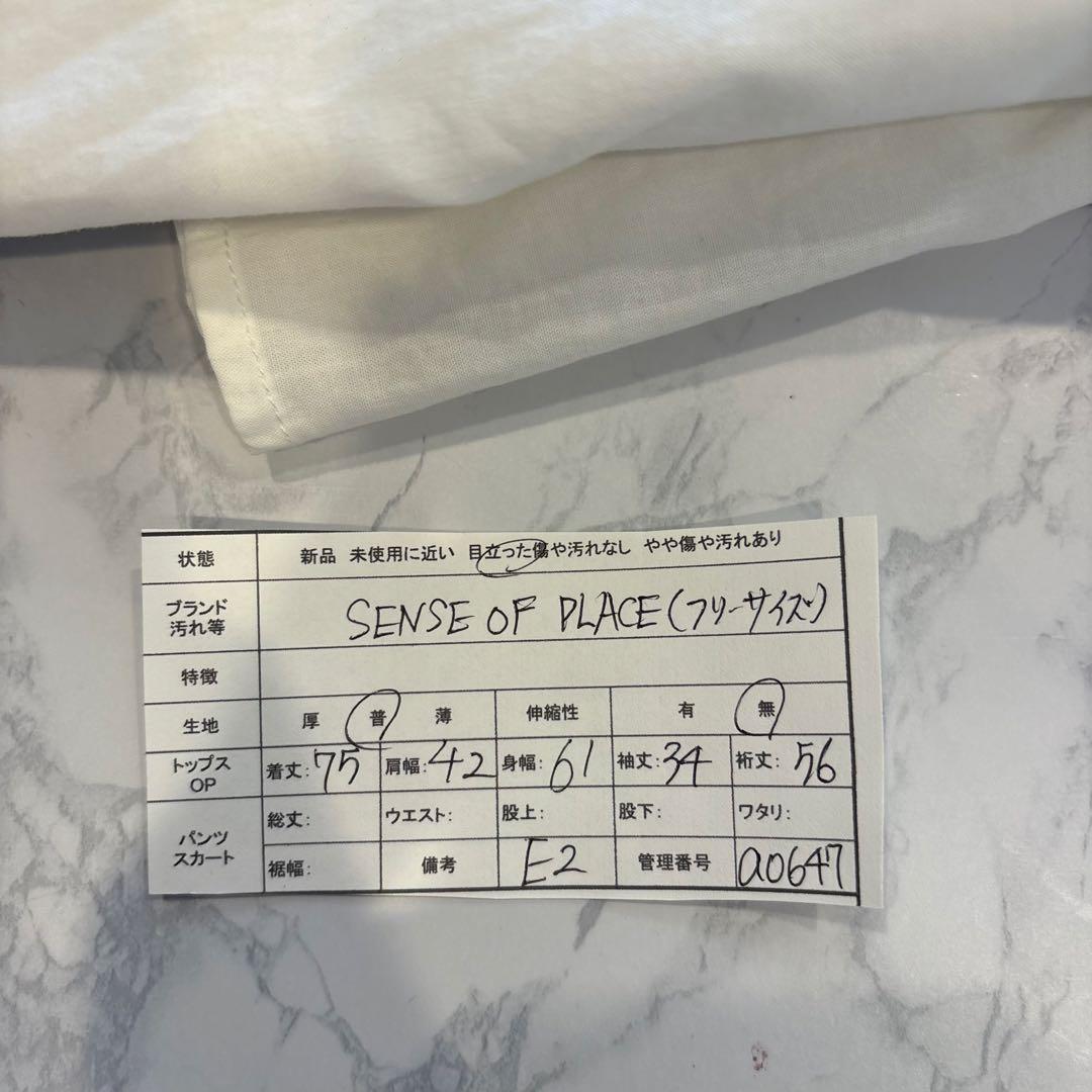 センスオブプレイス 刺繍 ワンピース チュニック 白 ホワイト　フリーサイズ 8