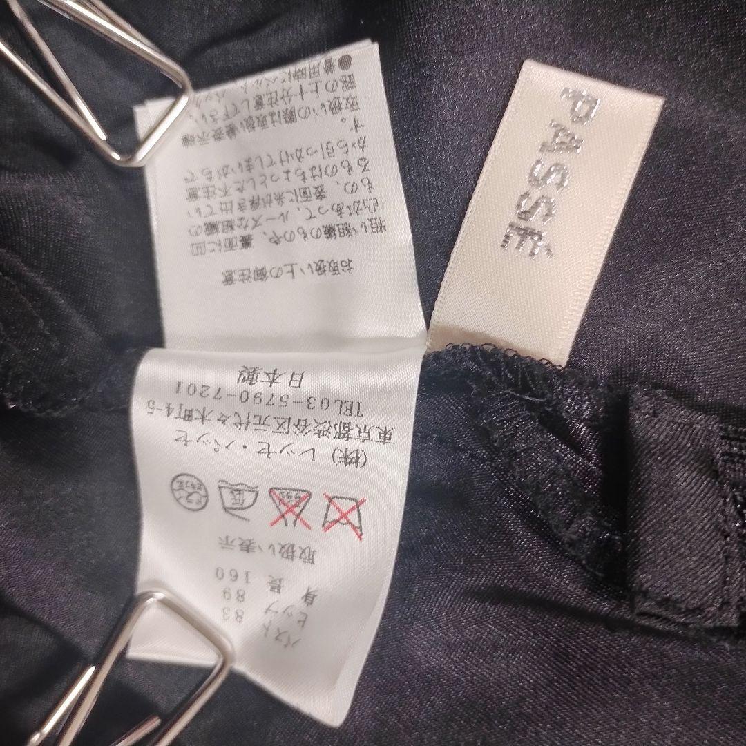 LAISSE PASSE レッセパッセ ブラックリボン付きミニドレス 38 10