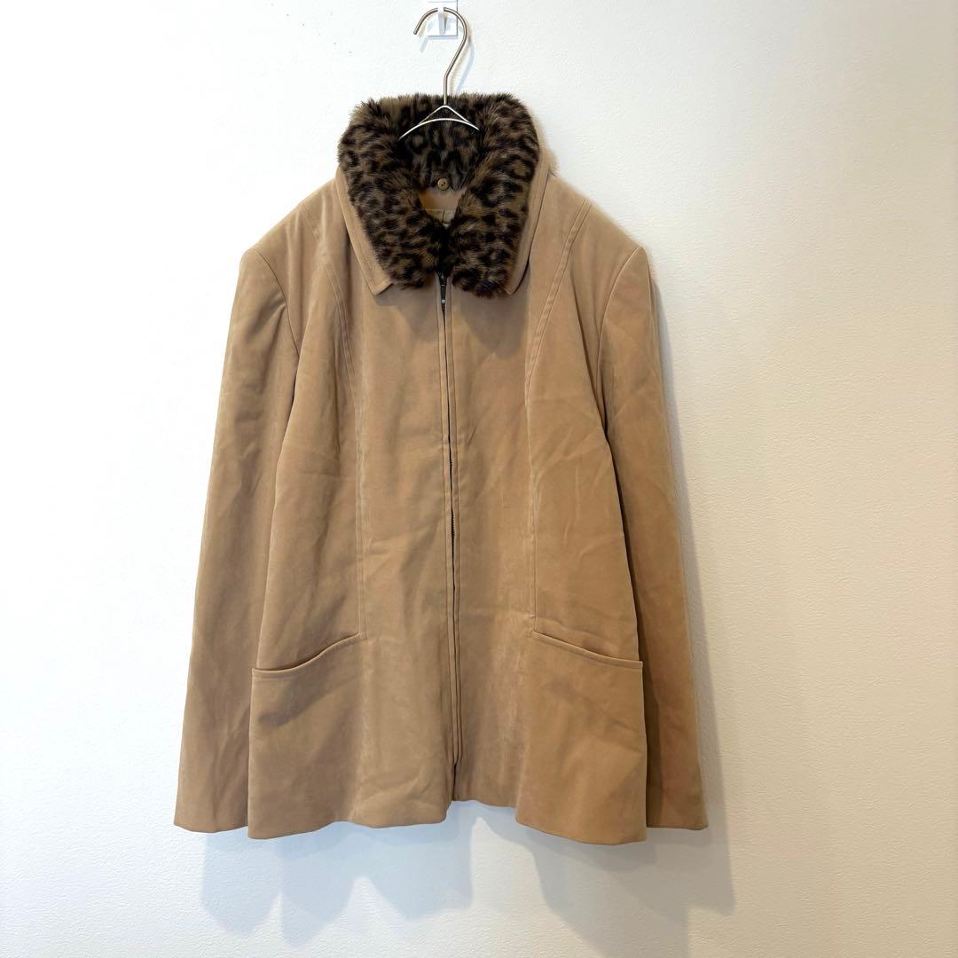 ジェラールダレル コート ジャケット　ファー襟 豹柄　レオパード　ベージュ 9