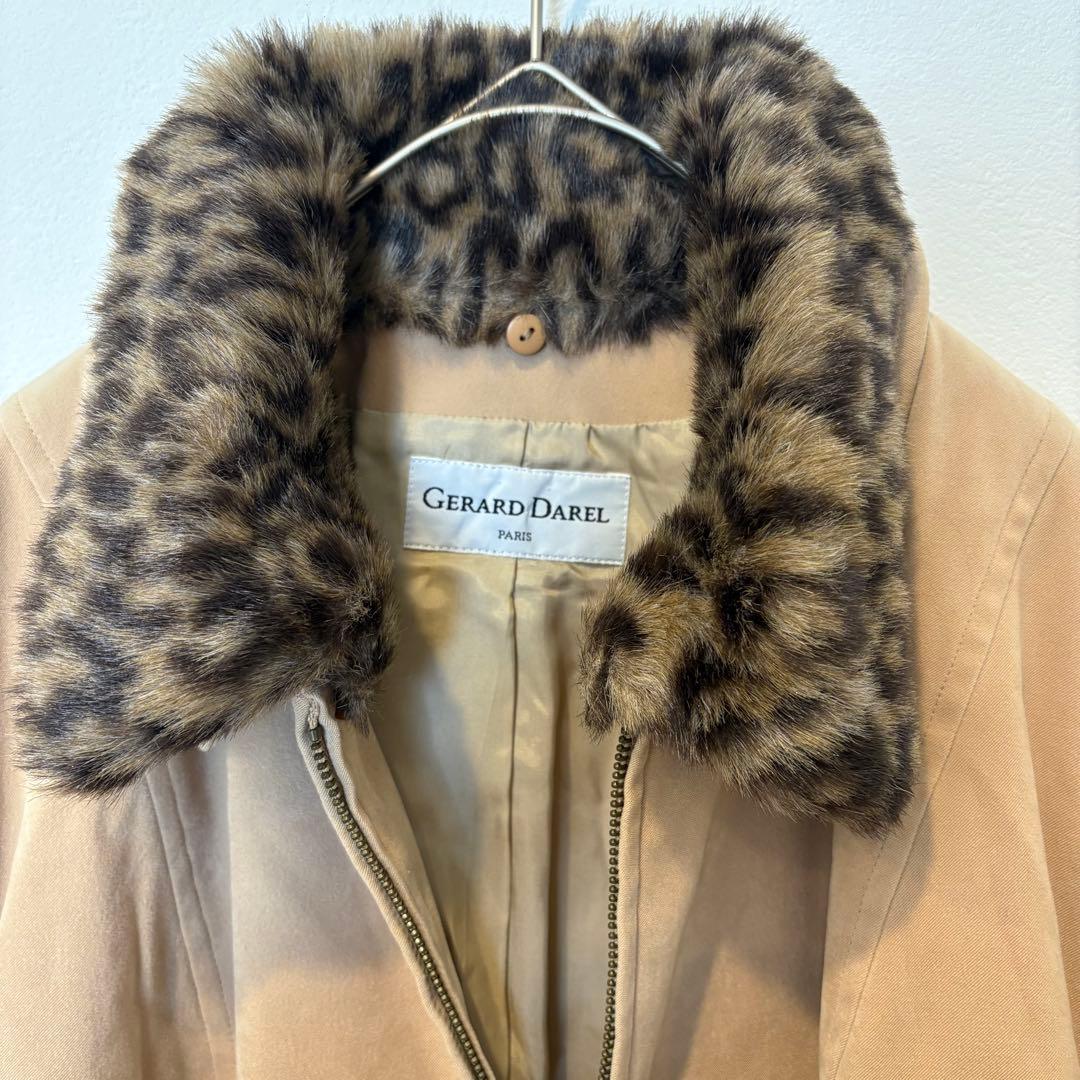 ジェラールダレル コート ジャケット　ファー襟 豹柄　レオパード　ベージュ 9 4