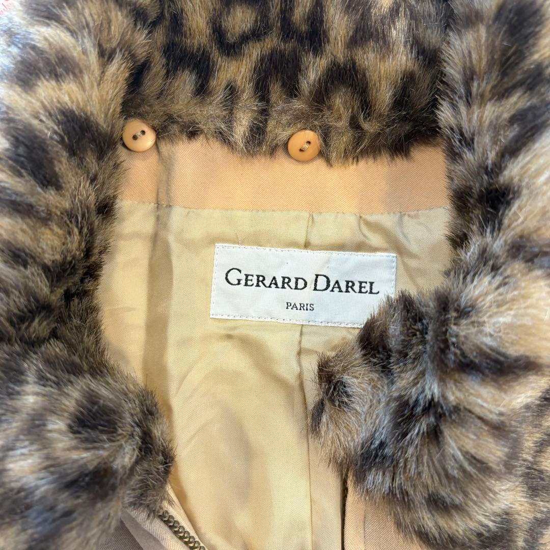ジェラールダレル コート ジャケット　ファー襟 豹柄　レオパード　ベージュ 9 6