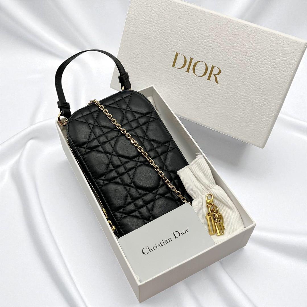 美品✨ レディディオール カナージュ フォンホルダー ブラック