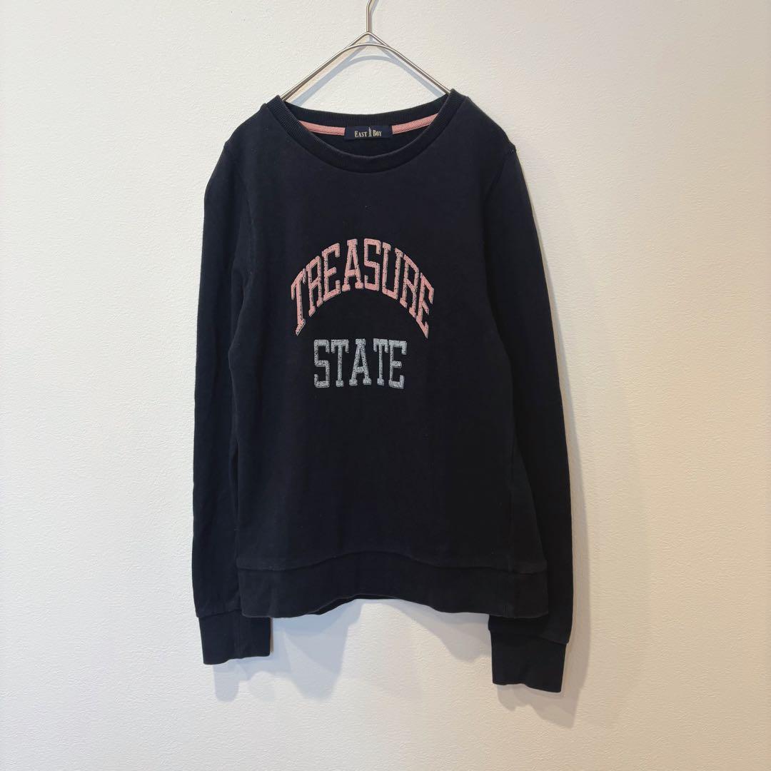 イーストボーイ スウェット トレーナー ロゴ プリント 紺色　ネイビー　M
