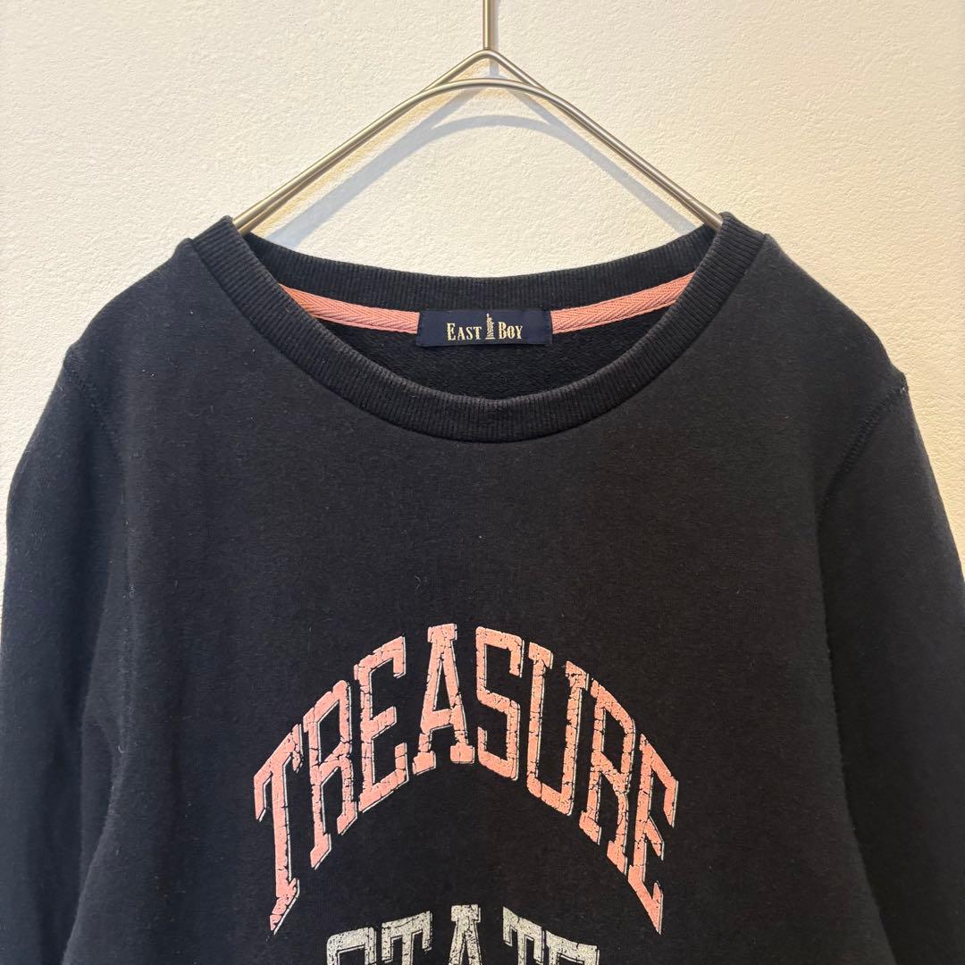 イーストボーイ スウェット トレーナー ロゴ プリント 紺色　ネイビー　M 2