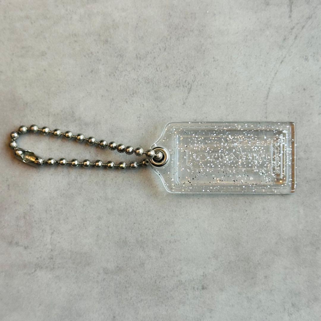COACH POPPY hangtag charm Glitter CLEAR