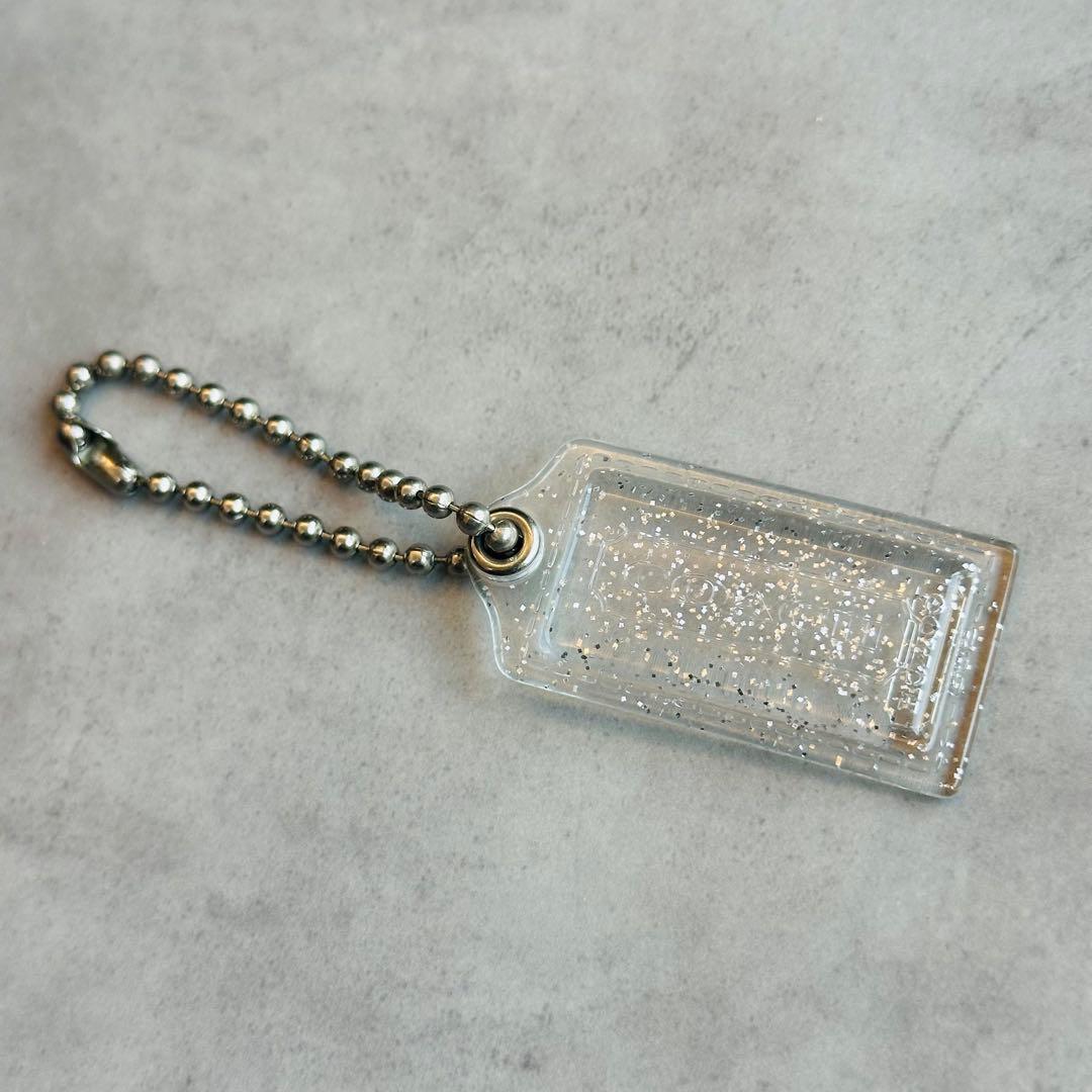 COACH POPPY hangtag charm Glitter CLEAR 2