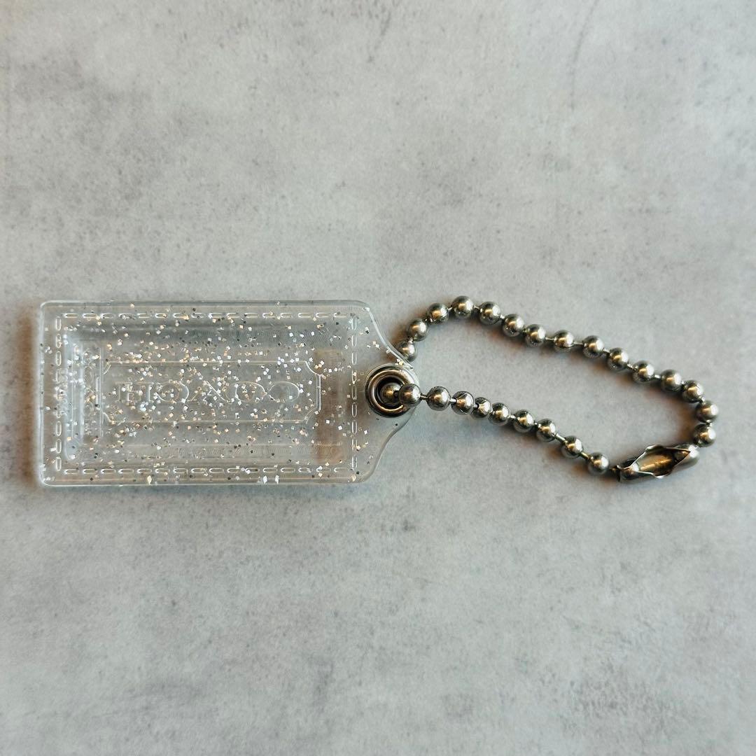 COACH POPPY hangtag charm Glitter CLEAR 3