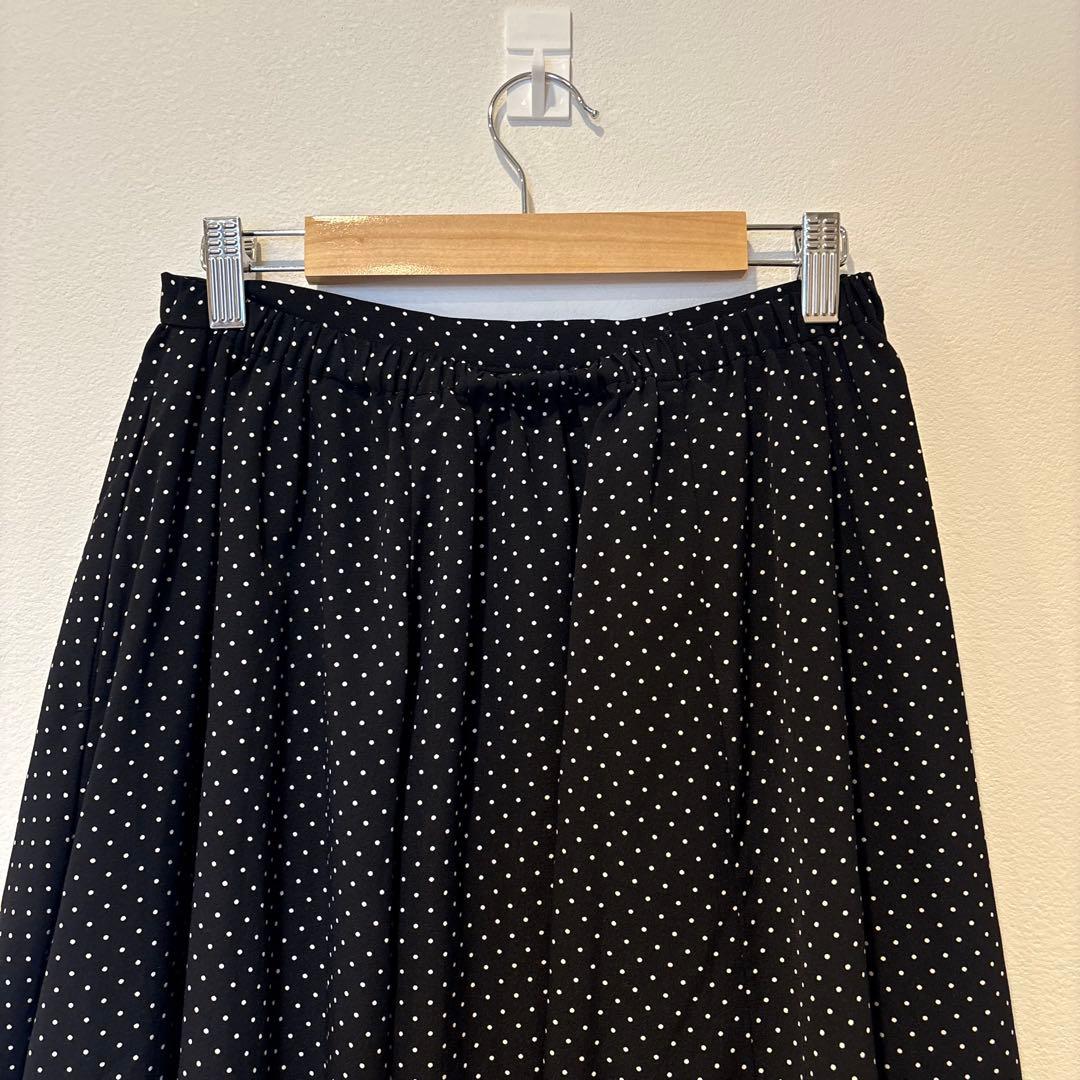 美品✨　グローバルワーク フレアスカート ロング　水玉　ドット　黒　ブラック 2