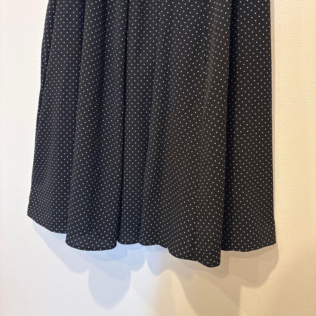 美品✨　グローバルワーク フレアスカート ロング　水玉　ドット　黒　ブラック 3
