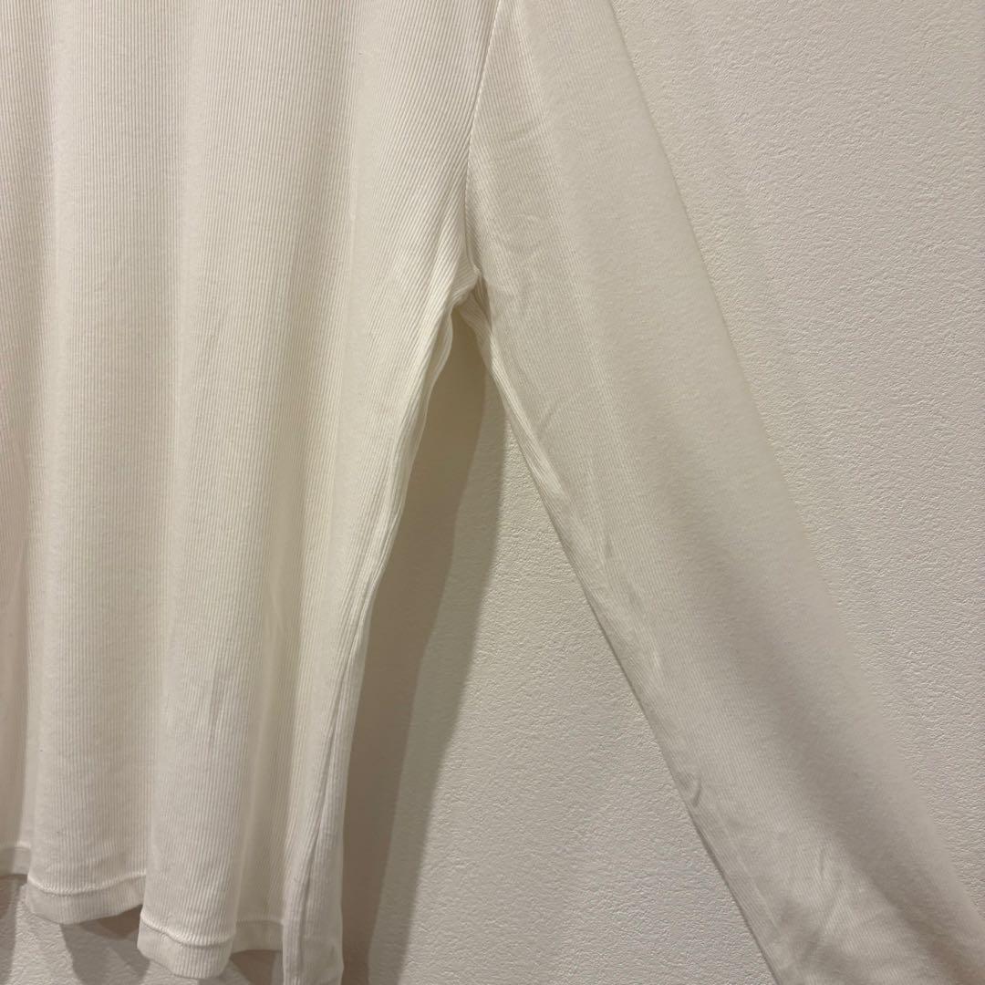 ユニクロ 長袖カットソー　白 ホワイト　L シンプル 無地　レディース 5