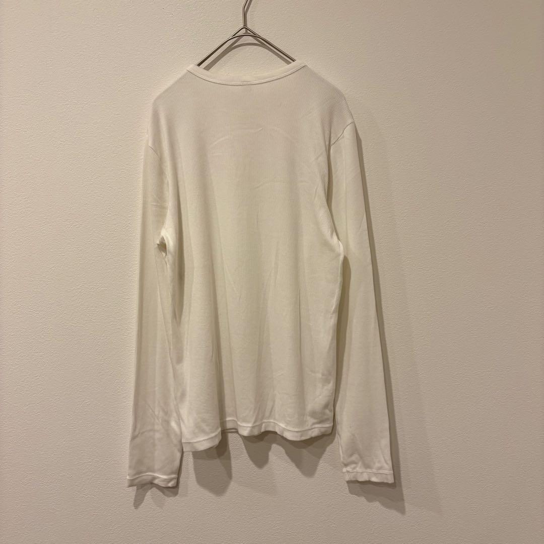 ユニクロ 長袖カットソー　白 ホワイト　L シンプル 無地　レディース 7