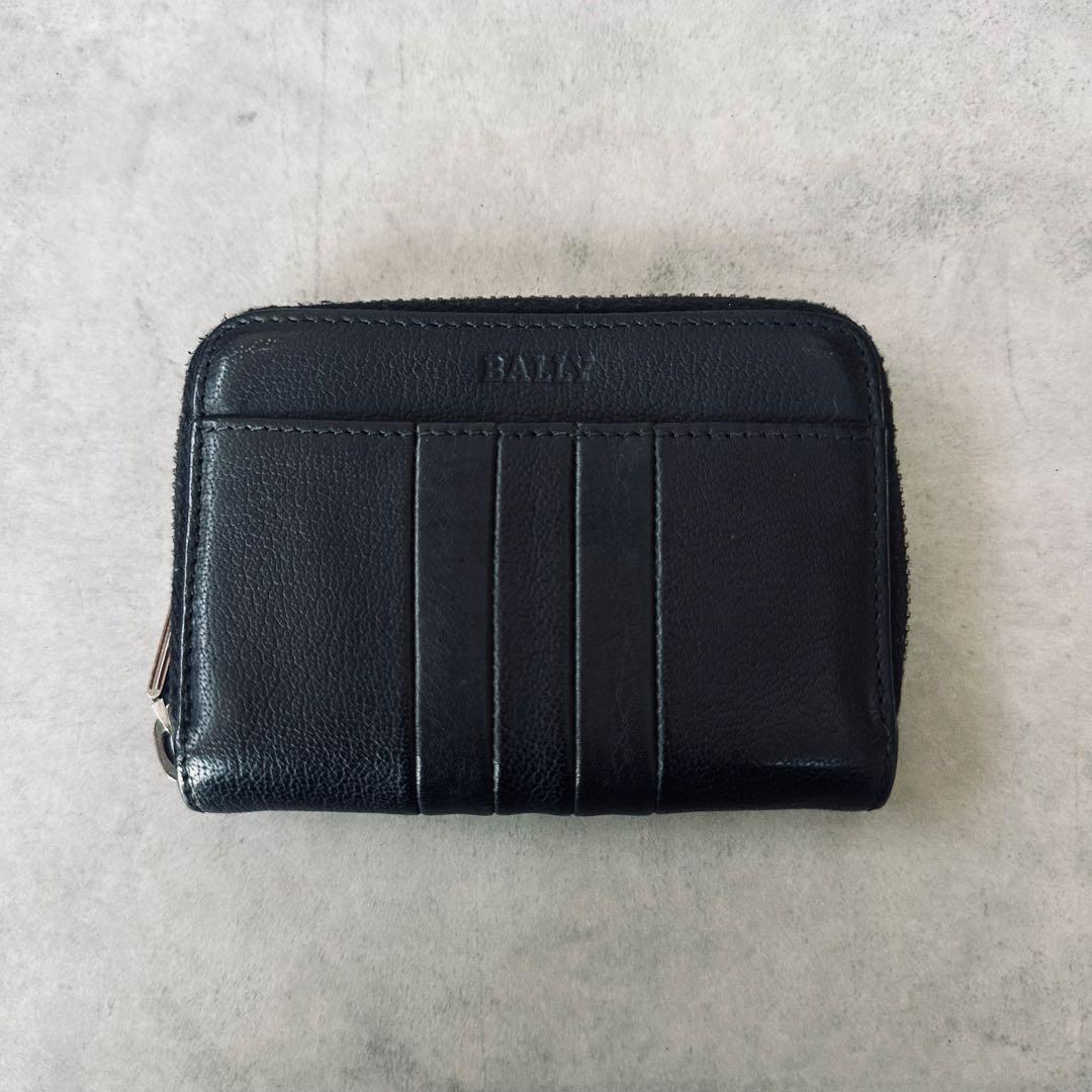 BALLY オールレザー 本革 ラウンドジップ コインケース 小銭入れ 黒