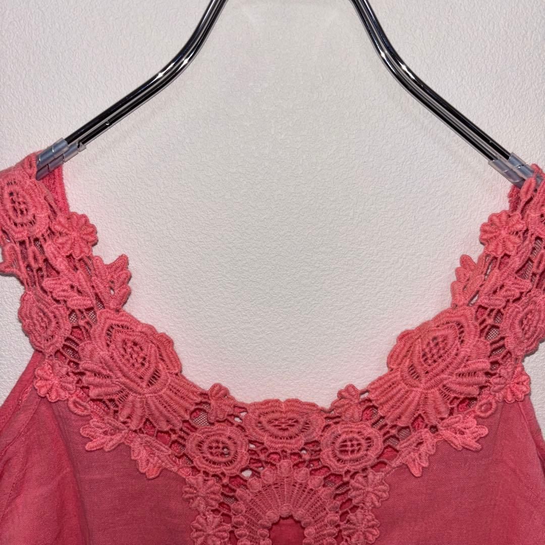 CECIL Mc BEE オフショルダー フリンジチュニック M ピンクd778 11