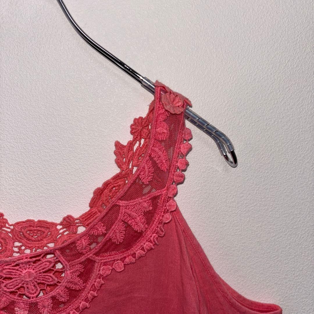 CECIL Mc BEE オフショルダー フリンジチュニック M ピンクd778 6