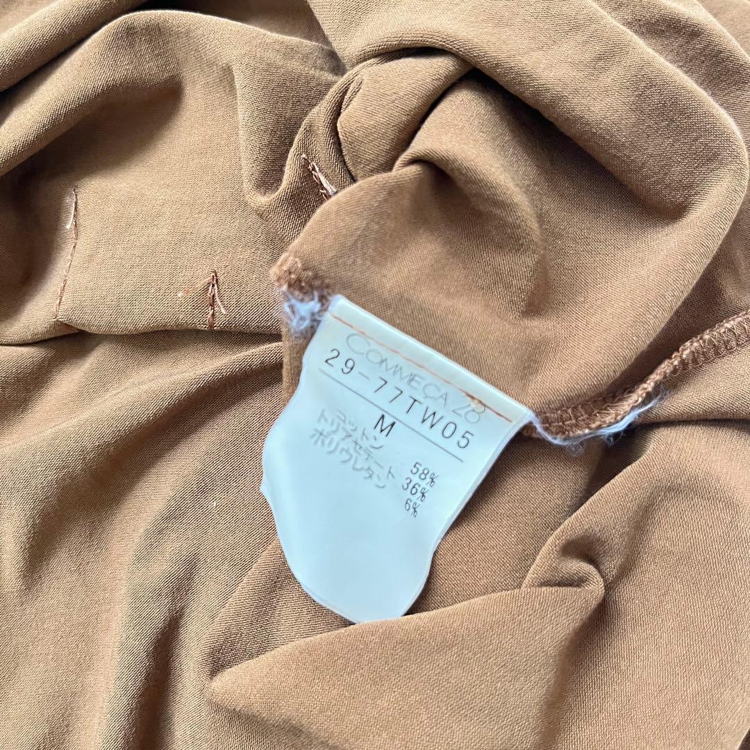 COMME CA28 カットソー 半袖Tシャツ　スパンコール 茶 ブラウンM 4