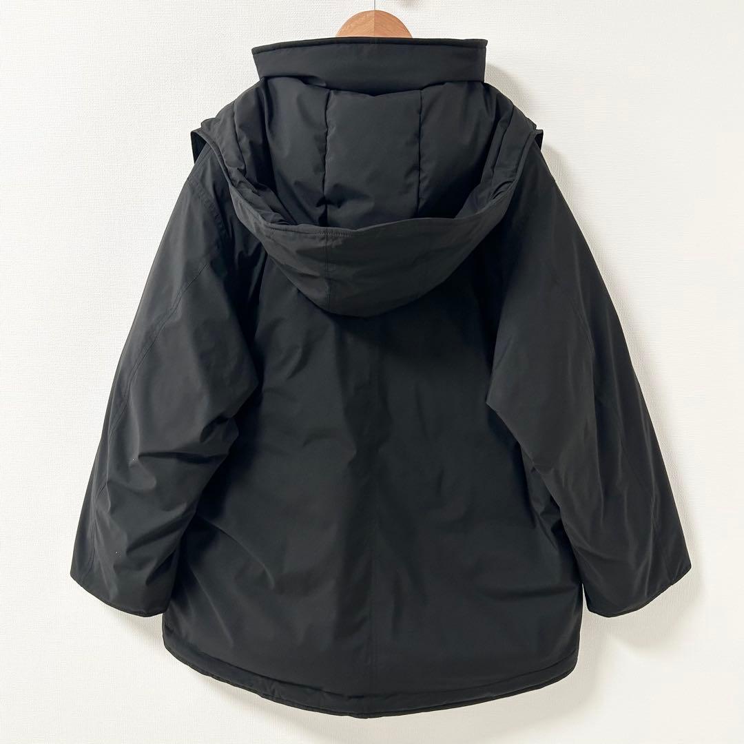 2025AW✨スピックアンドスパン　2WAY撥水ダウンハーフコート　ブラック 2