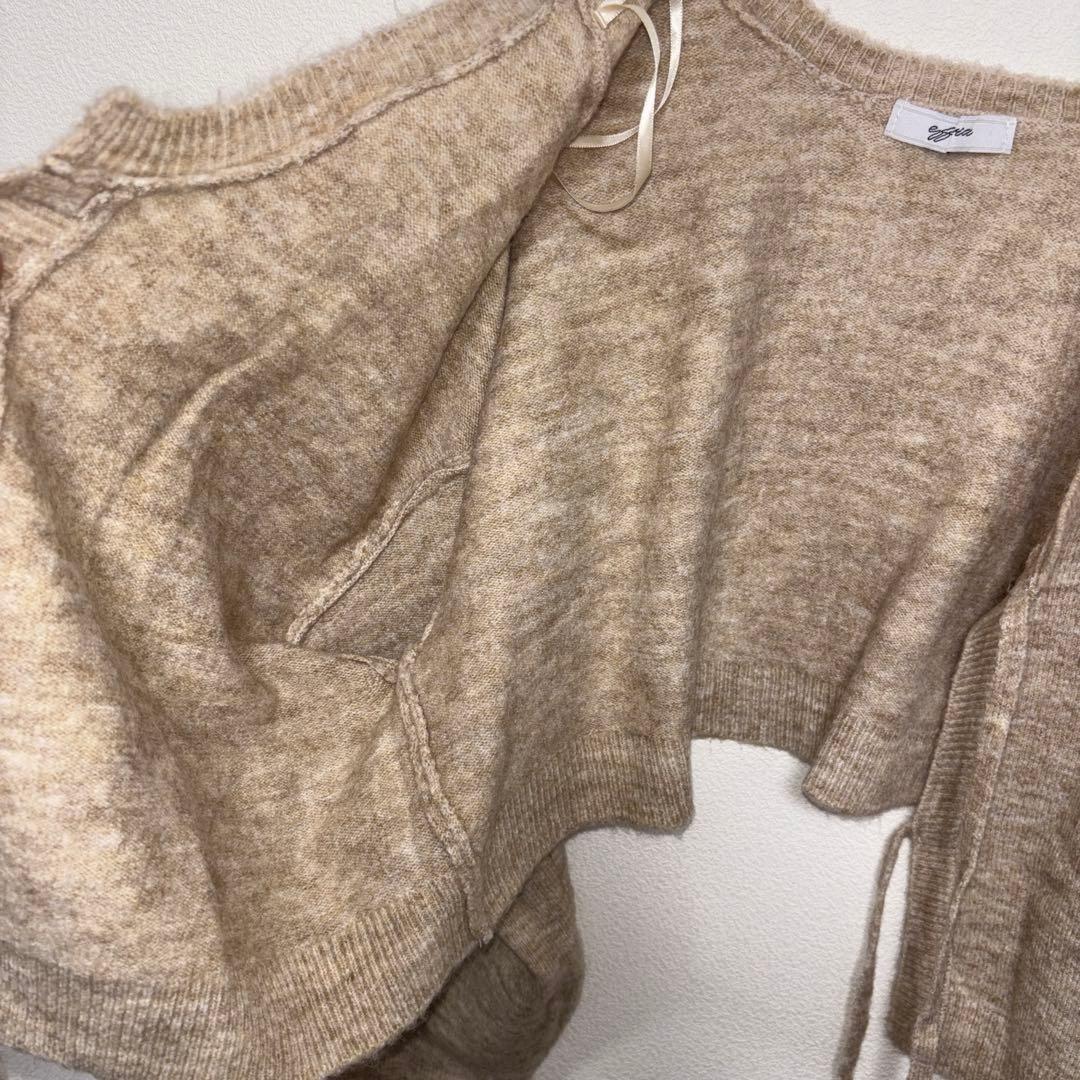 efforiaベージュ ショート丈カーディガン Mしまむらd663 11