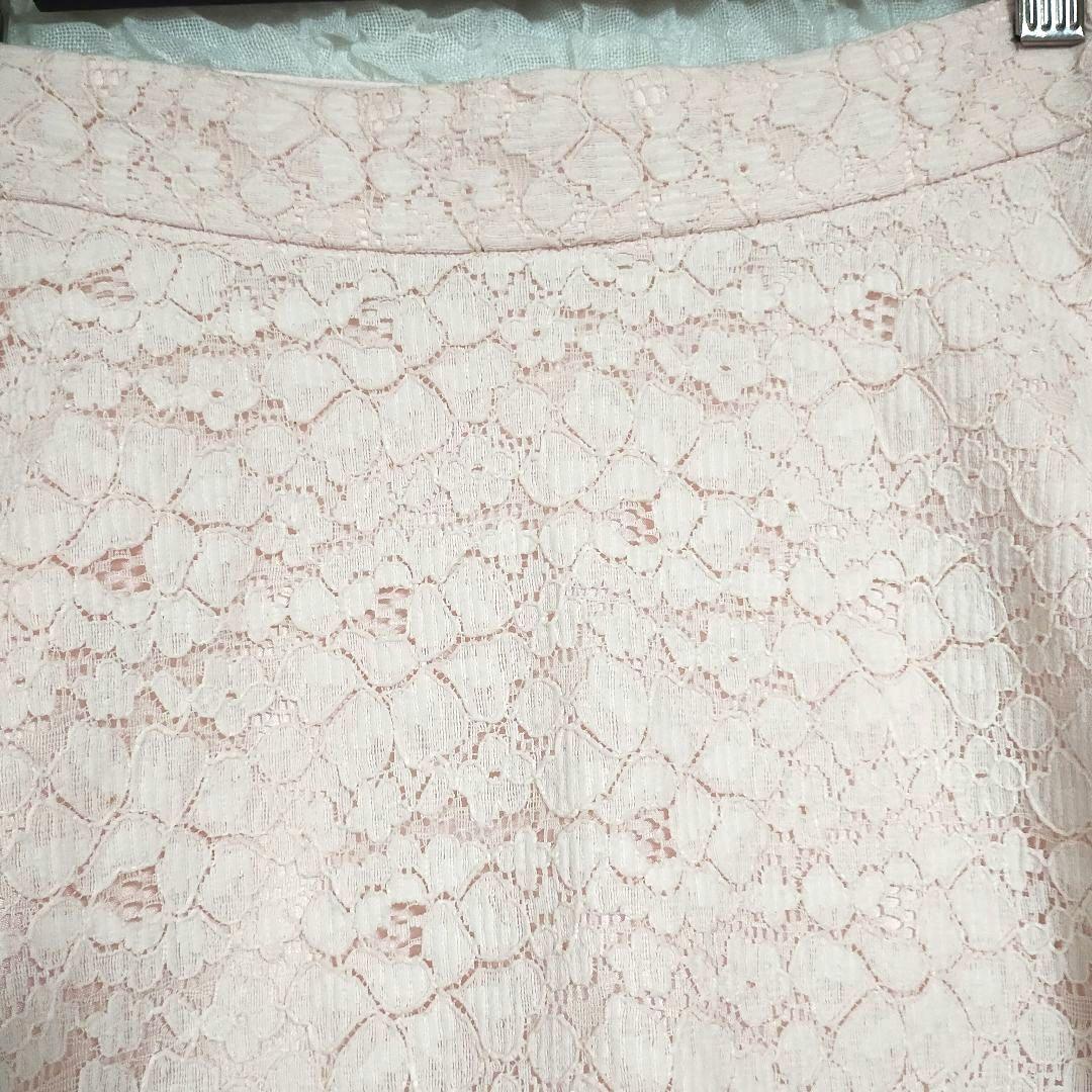 プロポーション ピンク レース フレアスカート ひざ丈 S さくら色 可愛い 2