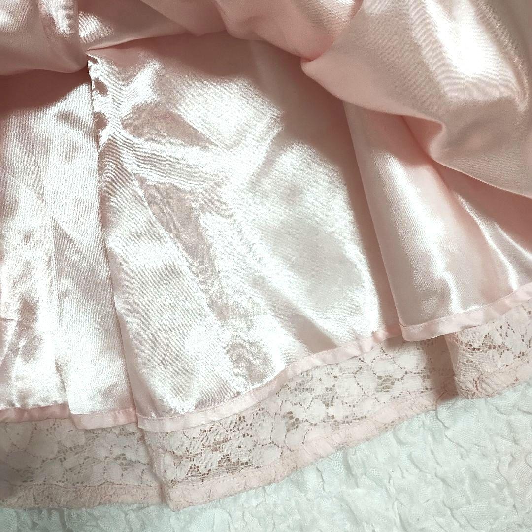 プロポーション ピンク レース フレアスカート ひざ丈 S さくら色 可愛い 4