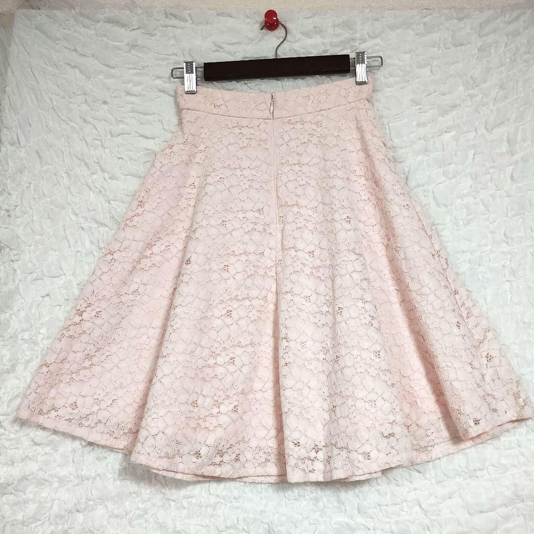 プロポーション ピンク レース フレアスカート ひざ丈 S さくら色 可愛い 5