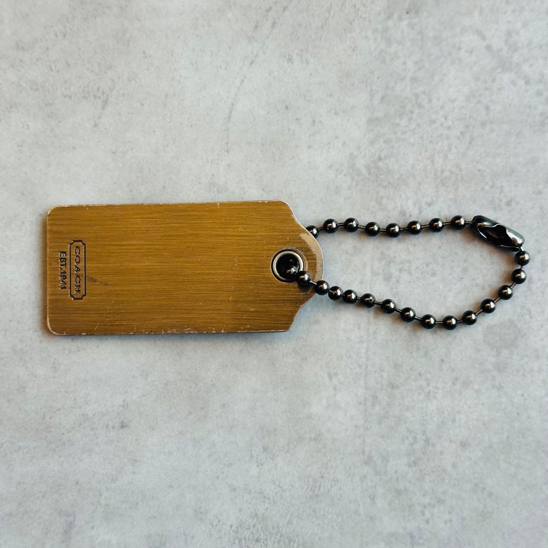 OLD COACH Bronze metal hangtag charm 3