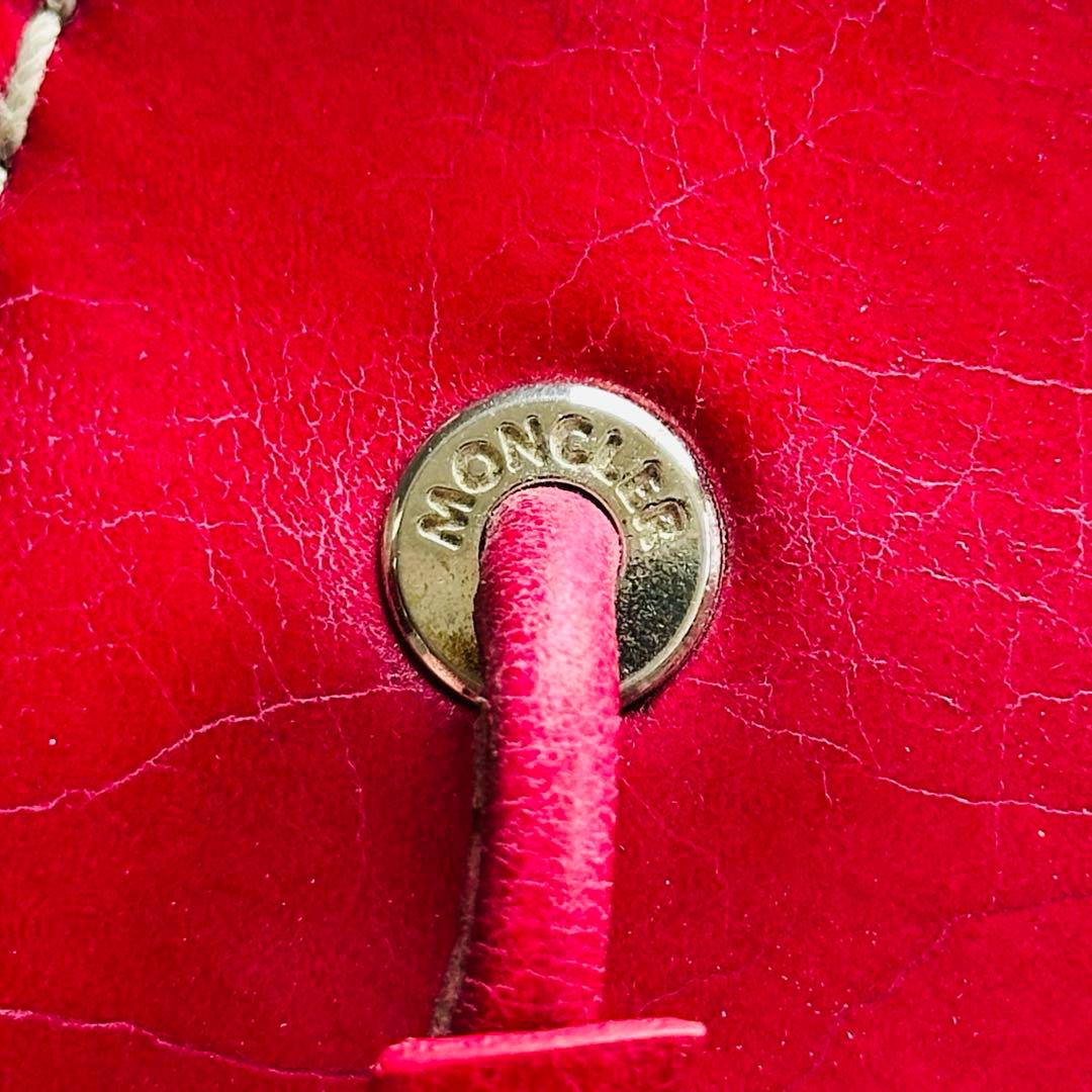 MONCLER エンボスロゴ　レザー　トングサンダル　アンクルストラップ　赤 10