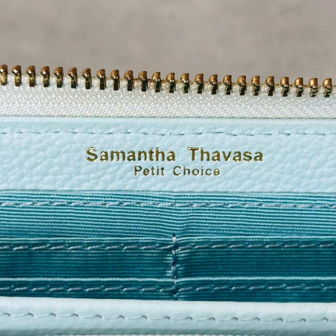 Samantha Thavasa リボン L字ファスナー 長財布 ライトブルー 12